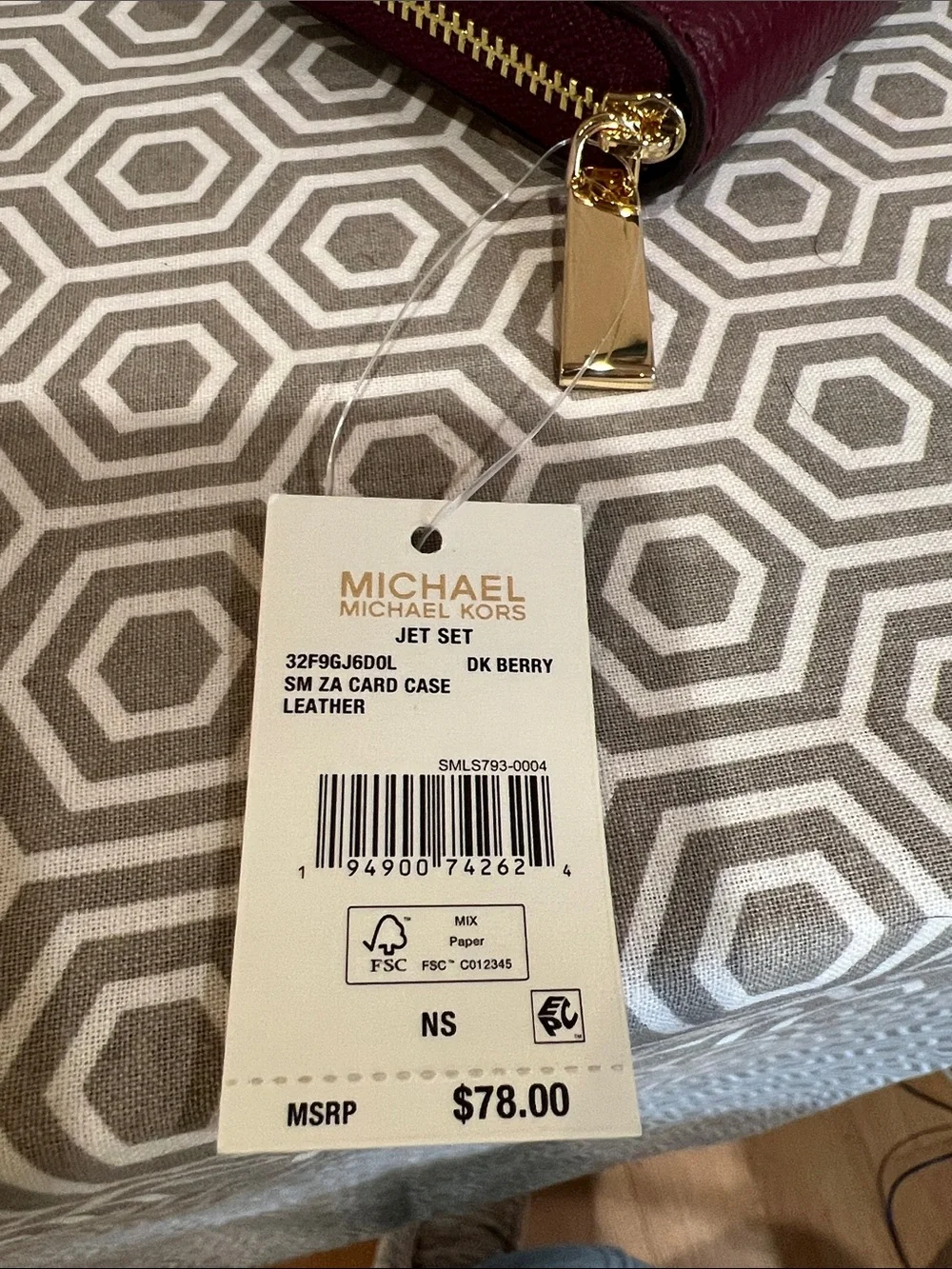 MICHAEL Michael Kors DK BERRY SM ZA card case leather